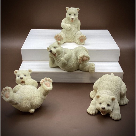 (4) Polar Bear Figurines from the 2001 Summit Collection - Picture 1 of 8